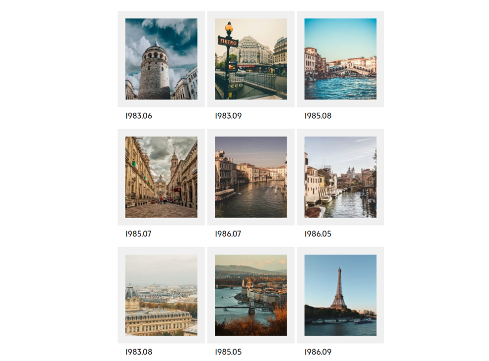 Polaroid gallery template