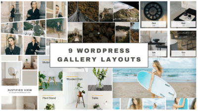 Showcase of 9 appealing WordPress gallery layouts in vibrant styles.
